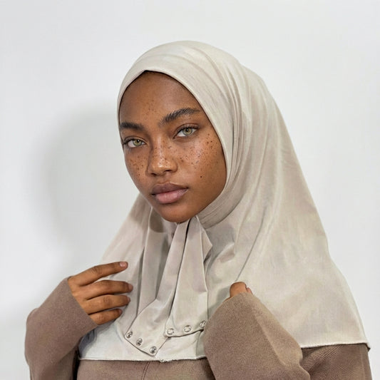 Women’s Full-Cover Gym Hijab with Snap Fasteners for Activewear